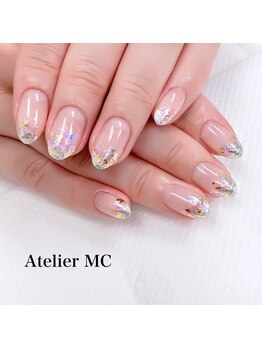 アトリエ エムシー 新富町(Atelier MC)/キラキラフィルムグラデーション