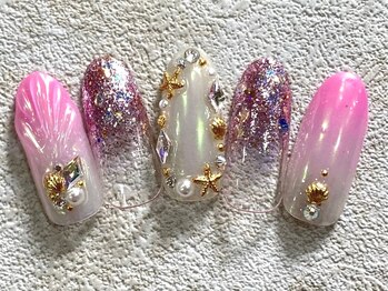 レイネイル 岐阜茜部店(RAY NAIL)/サマーピンクデザイン