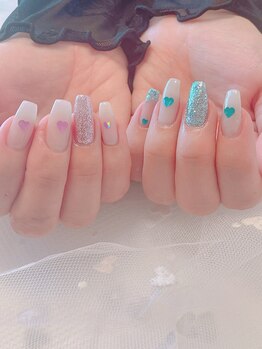 らん ネイル/非対称ハートネイル!