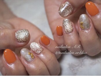 ネイルサロンアンドスクール エーアール(AR)/ニュアンス♪オレンジネイル