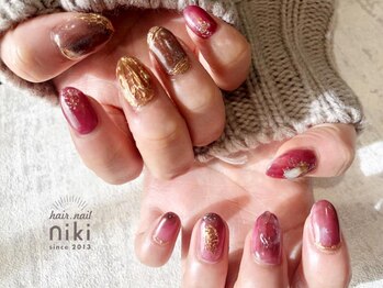 ニキ ヘアー ネイル(niki hair nail)/ボルドーニュアンス