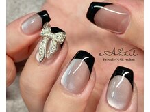 エアネイル(eA NAIL)/マグネット/黒フレンチ/¥10120