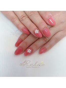 ネイルアンドアイラッシュ リラ 東三国店(Rela)/お花ビジューネイル