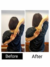 アース エンジェル整体院/ビフォアフ　肩甲骨はがし