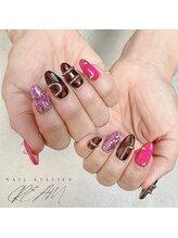 クリーム(Nail Atelier CREAM)/べっ甲レオパ・リング