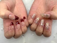 エマネイル プラスキハクヤ 枚方店(EmaNail+KIHAKUYA)/チグハグネイル