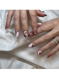 バレンタインネイル