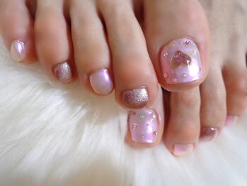 アミュリー ネイル アトリエ(Amury nail atelier)/オーロラ うるうる ハート 大人