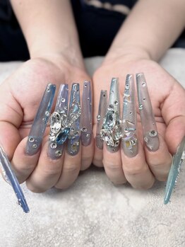 アグ ネイル(AGU NAIL)の写真/【スカルプやり放題¥16000～】時間内ストーン、パーツ、アート等なんでもOK◎やり放題♪思い通りの指先に♪