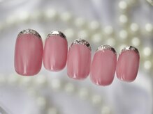 ネイルマムジジ(nailmum jiji)/ガラスフレンチ ジェルネイル