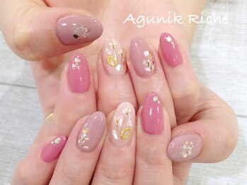 アグニークリッシェ(Agunik Riche)/【押し花ネイル】
