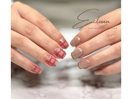 チェック柄×マグネットネイル