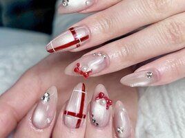 【チェックネイル】