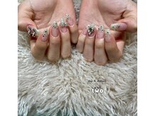 アイネイルトゥー 小倉(ai nail two)/ラメグラネイル＋追加ストーン