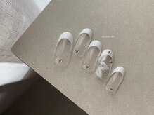 ネイルサロン ブランロール 三軒茶屋店(Blanl'or)/白フレンチ×フラワーデザイン