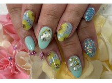 ダブルネイル(Double Nail)/【なだ】ひまわりネイル