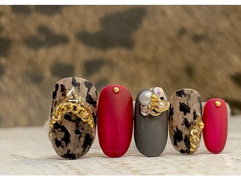 ビービーネイル(BB)/マットなレオパードネイル☆