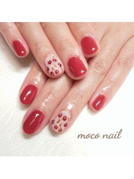 モコネイル(moco nail)/☆ワンカラー2本アート☆