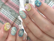 ラクネイル 浦和店(raku nail)/うるうるオーロラビタミンカラー