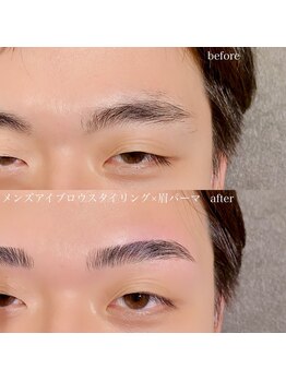 エルメ バイ クイーンズ(herme by QUEENS)/メンズアイブロウ+眉パーマ