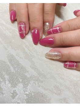 カズネイル(Kazu nail)/ビビットピンクネイル