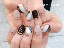 【チェックネイル】