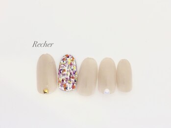ネイルサロンリシェ 烏丸御池(Recher)/カラフルツイード