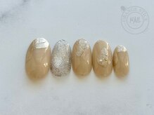 オレンジスティック/ベージュ　ニュアンス　ミラー