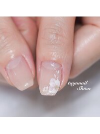 親指フラワーアートネイル