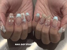 ネイルドットスタジオ 堺筋本町(NAIL DOT STUDIO)/水色デザイン