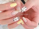レース×リボンのガーリーネイル