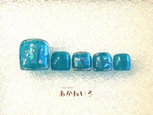 ネイルサロン あかねいろ/夏フットネイル　オーロラ