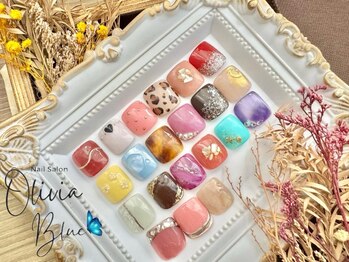 オリビアブルー(Olivia Blue)/フットネイルデザイン