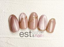 エストラッシュアンドネイル 銀座店(est lash&nail)/マグネット斜めフレンチネイル