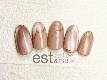 エストラッシュアンドネイル 銀座店(est lash&nail)/マグネット斜めフレンチネイル