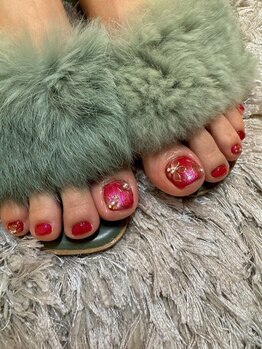 リリフリー(riri Free)/フットネイル 花がネイル