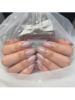 ハニーネイル(Honey nail)/ラメフレンチ