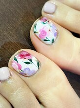 ハイ ネイルズ(Hi Nails!)/ハンドペイント×押し花ネイル