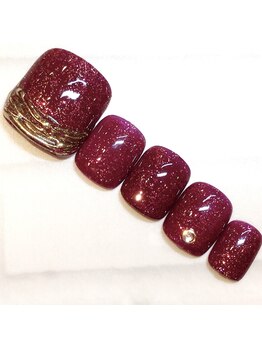 ライト ネイルズ ニシノミヤ(light nails NISHINOMIYA)/フット☆ ゴールドミラー☆