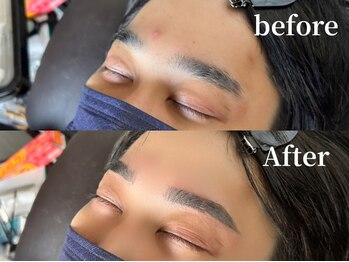 エムズアイブロウ 難波店(M’sアイブロウ)/メンズWAX脱毛★before→After