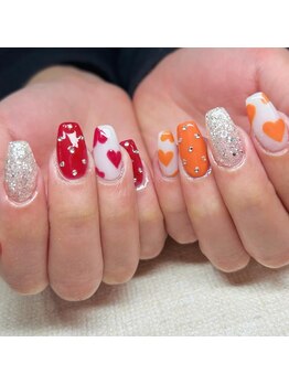 ポップなハートネイル♪