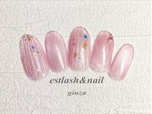 エストラッシュアンドネイル 銀座店(est lash&nail)/ピンクマグネットバカラネイル