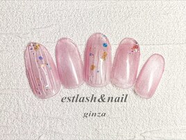 ピンクマグネットバカラネイル