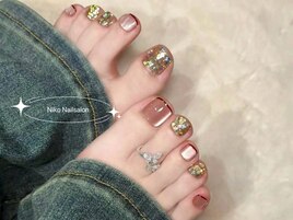 クリスマス/冬ネイル/ツイード