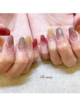 アールローズ(R-rose)/秋ミラーネイル