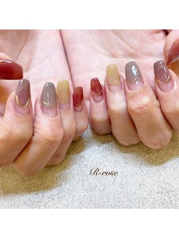 アールローズ(R-rose)/秋ミラーネイル