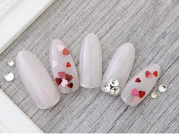 ネイルサロンフォーユー(for u)/ガーリーハートホロ￥５９８０