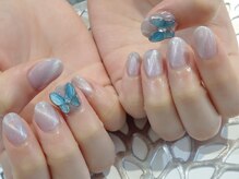 ラルネイル 大宮(Lull. nail)/＋蝶々パーツ追加