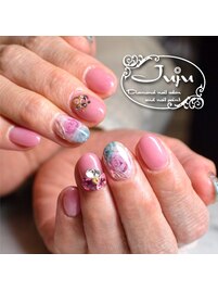 大人ネイル「ローズガーデン」