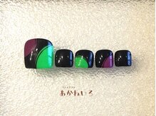 ネイルサロン あかねいろ/春夏フットネイル　ブラック